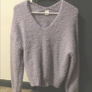 Fuzzy purple sweater